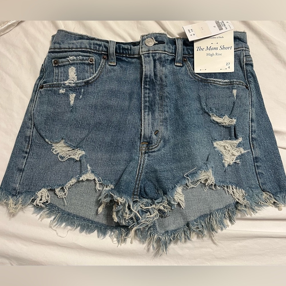 Abercrombie & Fitch high rise denim shorts